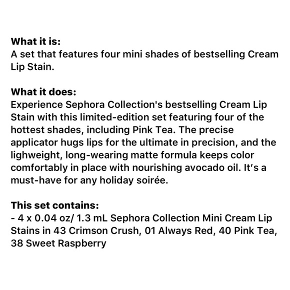 🆕Sephora 4 Pc Mini💋Lip Stain Set🆕 - Picture 4 of 7